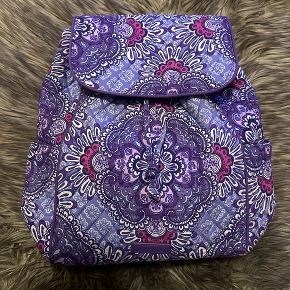 Vera Bradley Purple and Pink Patterned Backpack - Picture 1 of 16